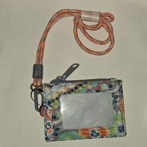Vera Bradley Citrus Paisley ID Holder with Lanyard